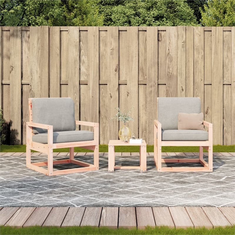 Afuera Living Contemporary Wood Small Garden Lounge Set in Natural