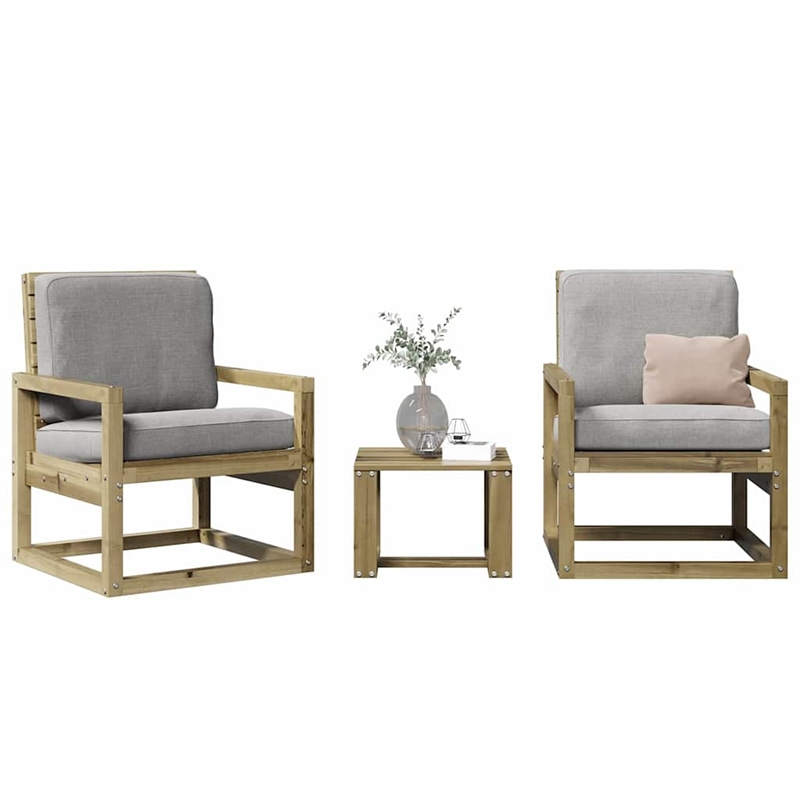 Afuera Living Contemporary Wood Medium Garden Lounge Set in Natural