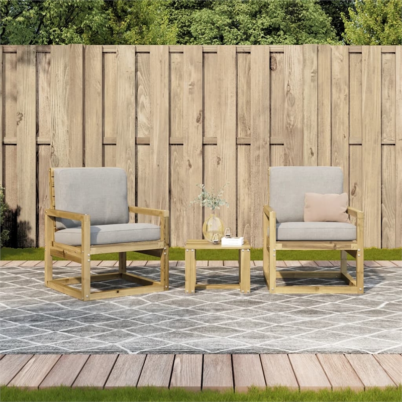 Afuera Living Contemporary Wood Medium Garden Lounge Set in Natural