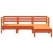 Afuera Living Contemporary Durable Wood Large Modular Sofa in Brown
