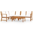 Afuera Living Contemporary Solid Acacia Wood Furniture Set in Cream