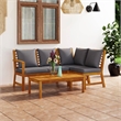 Afuera Living 4 Piece Solid Acacia Wood Garden Lounge Set in Gray