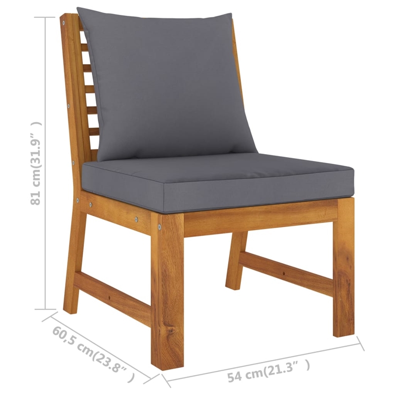 Afuera Living 4 Piece Solid Acacia Wood Garden Lounge Set in Gray