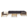 Afuera Living 7 Piece Bamboo Medium Garden Lounge Set in Gray