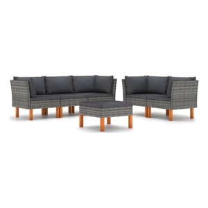 Afuera Living Contemporary 6 Piece Garden Lounge Set in Gray/Anthracite