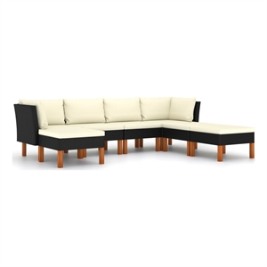 Afuera Living 7 Piece Steel Garden Lounge Set in Black/Cream