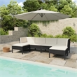 Afuera Living 6 Piece Poly Rattan Garden Furniture Set in Black/Cream