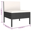 Afuera Living 6 Piece Poly Rattan Garden Furniture Set in Black/Cream