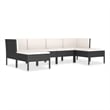 Afuera Living 6 Piece Poly Rattan Garden Furniture Set in Black/Cream
