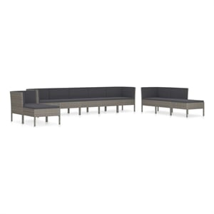 Afuera Living 10 Piece Poly Rattan Garden Furniture Set in Gray