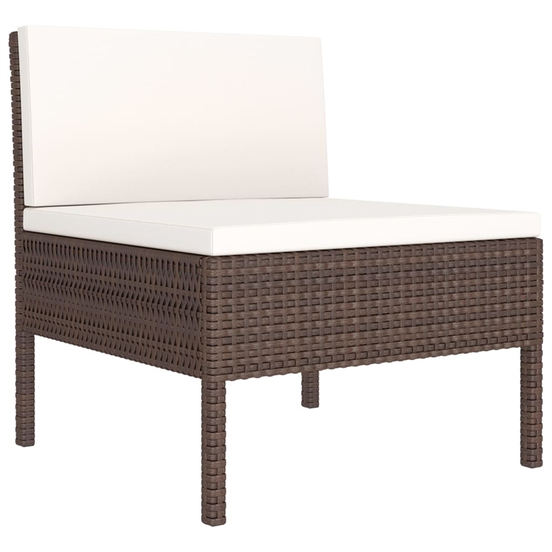 Afuera Living 6 Piece Poly Rattan Garden Furniture Set in Brown/Cream