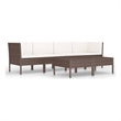 Afuera Living 6 Piece Poly Rattan Garden Furniture Set in Brown/Cream