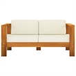 Afuera Living Solid Acacia Wood Large Lounge Set in White/Cream