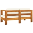 Afuera Living Solid Acacia Wood Large Lounge Set in White/Cream
