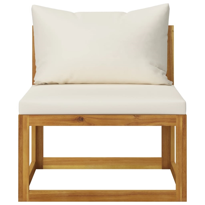 Afuera Living Contemporary Solid Acacia Wood Sofa in Cream/Natural
