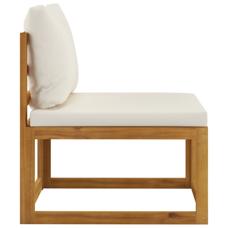 Afuera Living Contemporary Solid Acacia Wood Sofa in Cream/Natural