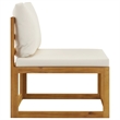 Afuera Living Contemporary Solid Acacia Wood Sofa in Cream/Natural