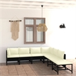 Afuera Living Contemporary 7 Piece Garden Lounge Set in Black/Cream