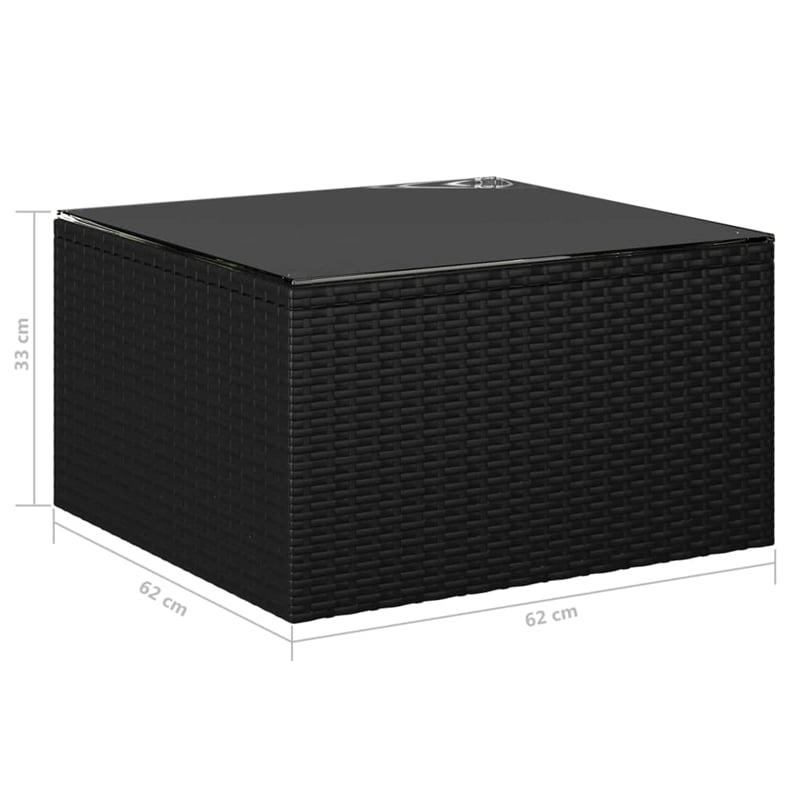 Afuera Living 7 Piece Poly Rattan Garden Lounge Set in Black