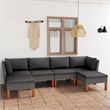 Afuera Living Contemporary 6 Piece Steel Garden Lounge Set in Gray