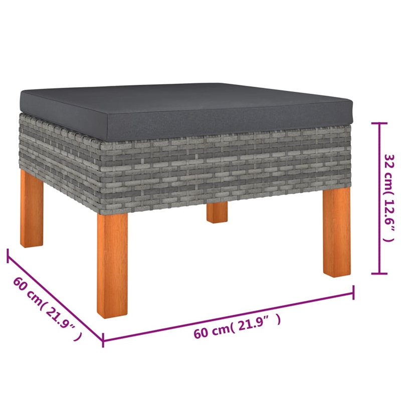 Afuera Living Contemporary 6 Piece Steel Garden Lounge Set in Gray