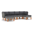 Afuera Living Contemporary 6 Piece Steel Garden Lounge Set in Gray