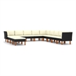 Afuera Living 12 Piece Poly Rattan Garden Lounge Set in Black