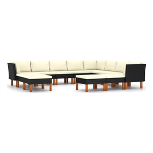 Afuera Living 12 Piece Steel Garden Lounge Set in Black/Cream