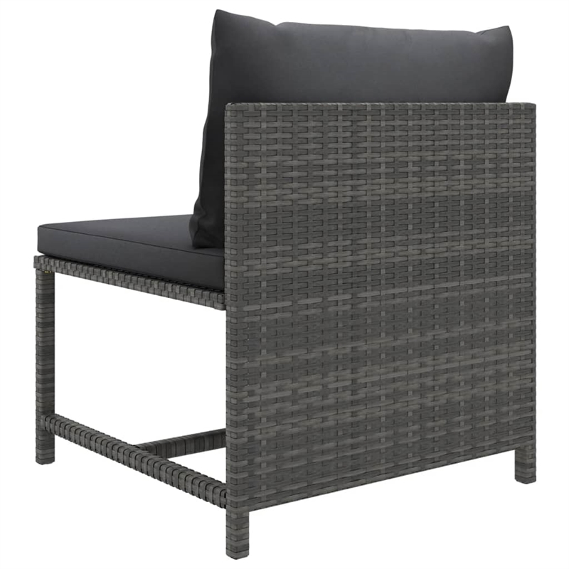 Afuera Living Contemporary 6 Piece Poly Rattan Garden Lounge Set in Gray