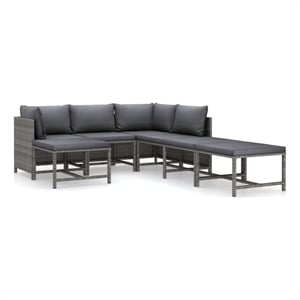 Afuera Living 7 Piece Steel Garden Lounge Set in Gray/Anthracite