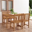 Afuera Living Contemporary Durable 5 Piece Wood Medium Dining Set