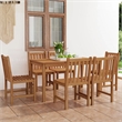 Afuera Living Contemporary Durable 7 Piece Wood Dining Set in Brown