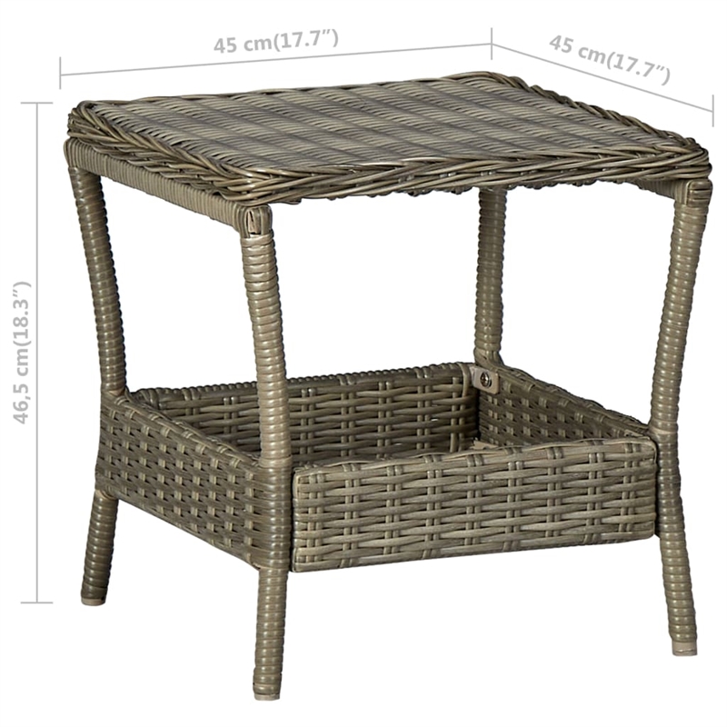 Afuera Living 3 Piece Poly Rattan Garden Lounge Set in Black/Brown