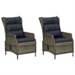 Afuera Living 3 Piece Poly Rattan Garden Lounge Set in Black/Brown