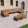 Afuera Living Contemporary 9 Piece Wood Garden Lounge Set in Brown