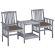 Afuera Living Contemporary Solid Acacia Wood Small Furniture Set in Gray