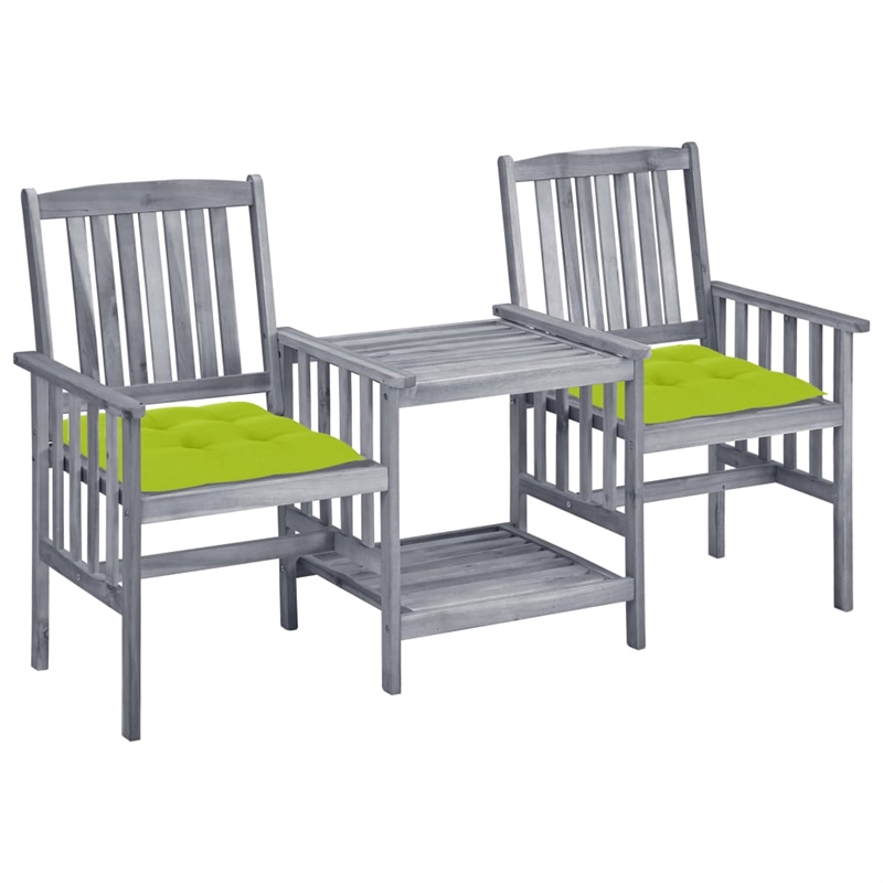 Afuera Living Contemporary Solid Acacia Wood Furniture Set in Gray