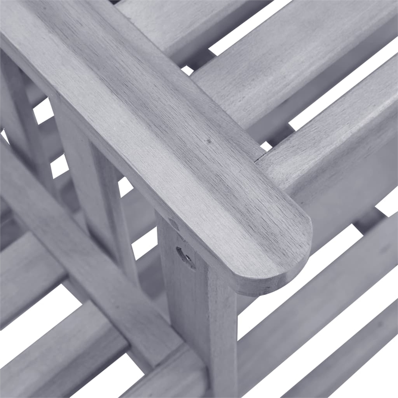 Afuera Living Contemporary Solid Acacia Wood Furniture Set in Gray