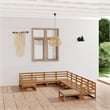Afuera Living Contemporary Wood Small Garden Lounge Set in Brown