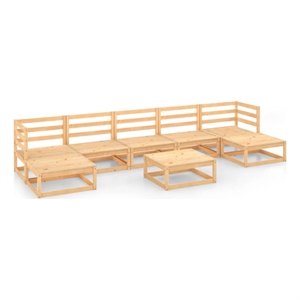 Afuera Living Contemporary 8 Piece Wood Garden Lounge Set in Natural