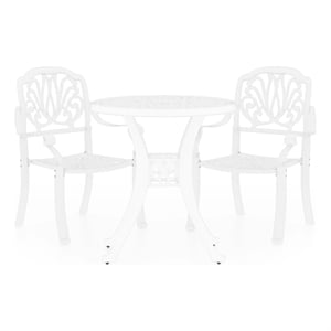 Afuera Living Contemporary 3 Piece Aluminum Medium Bistro Set in White