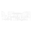 Afuera Living Contemporary 5 Piece Aluminum Medium Bistro Set in White