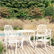 Afuera Living Contemporary 5 Piece Aluminum Bistro Set in White
