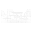 Afuera Living Contemporary 5 Piece Aluminum Bistro Set in White