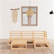 Afuera Living Contemporary Wood Large Garden Lounge Set in Natural