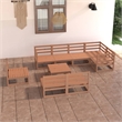 Afuera Living Contemporary 9 Piece Wood Garden Lounge Set in Brown