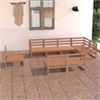 Afuera Living 8 Piece Wood Standard Garden Lounge Set in Brown