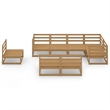 Afuera Living 8 Piece Wood Standard Garden Lounge Set in Brown