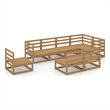 Afuera Living 8 Piece Wood Standard Garden Lounge Set in Brown