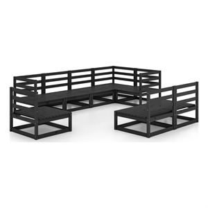 Afuera Living Contemporary 8 Piece Garden Lounge Set in Black